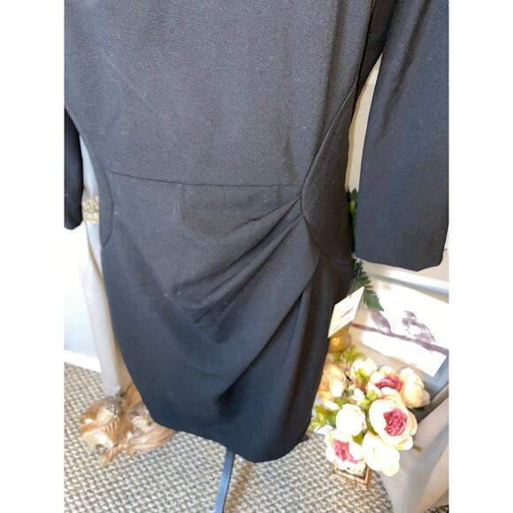 NWT $89.98 size 10 Black Back Zip Calvin Klein 3/4 Sleeves Dress - Picture 4 of 12
